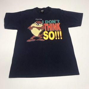 Taz Looney Tunes Tazmanian Devil Large Tshirt Florida I Dont Think So Rare HTF